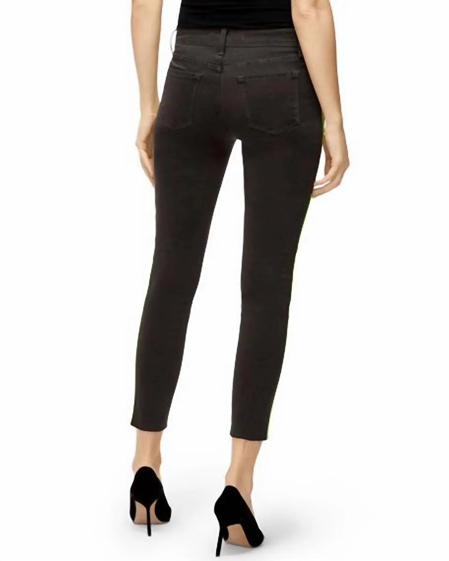 835 Epitome Neon Side Stripe Crop Skinny Leg Jeans In Gray