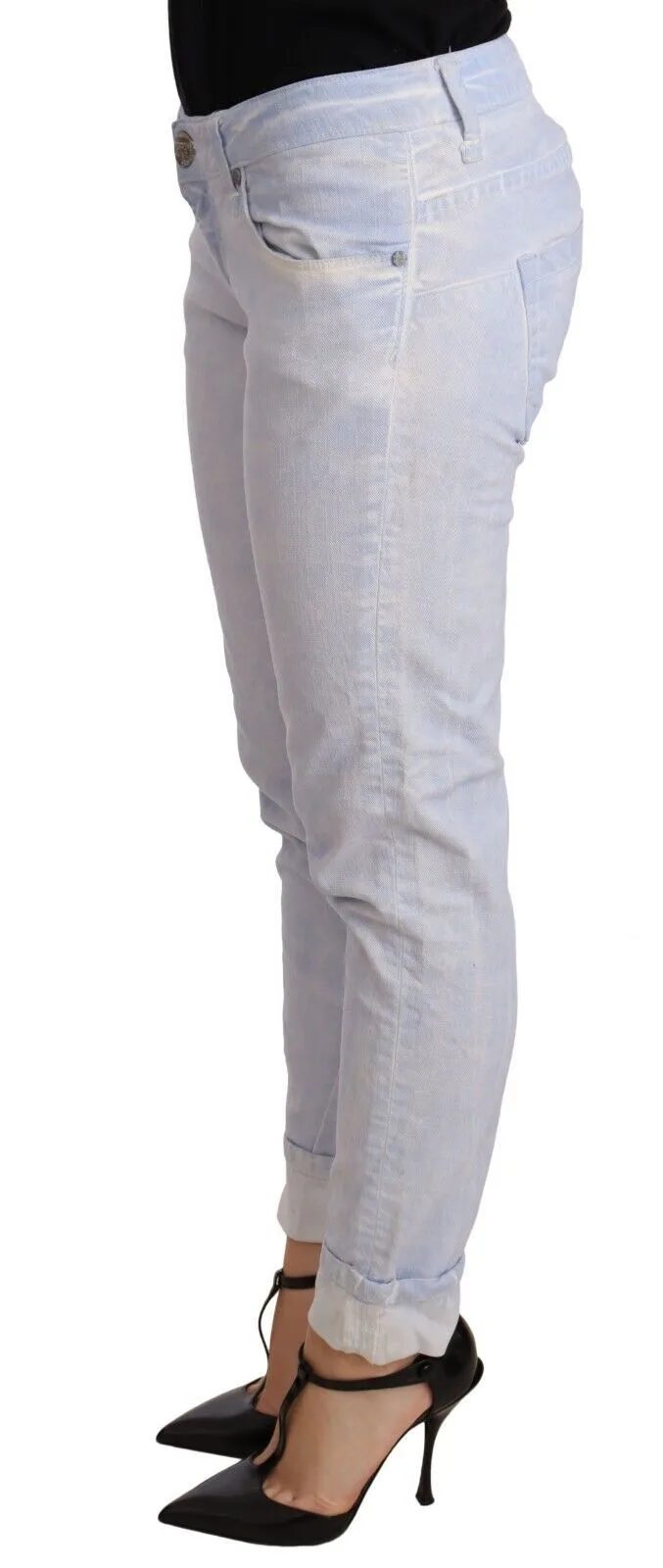 Acht  Cotton Folded Hem  Skinny Women Trouser Women's Jeans