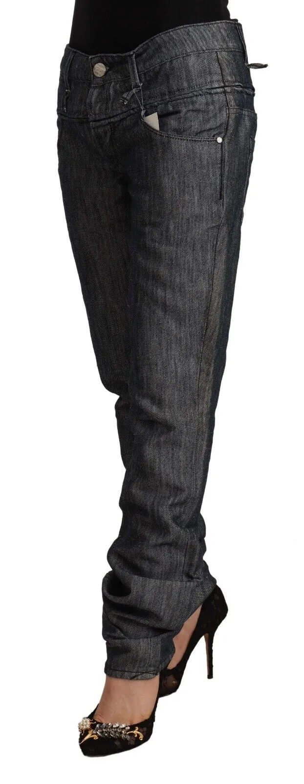 Acht  Ramie Mid Wide Waist Straight blue Women's Jeans