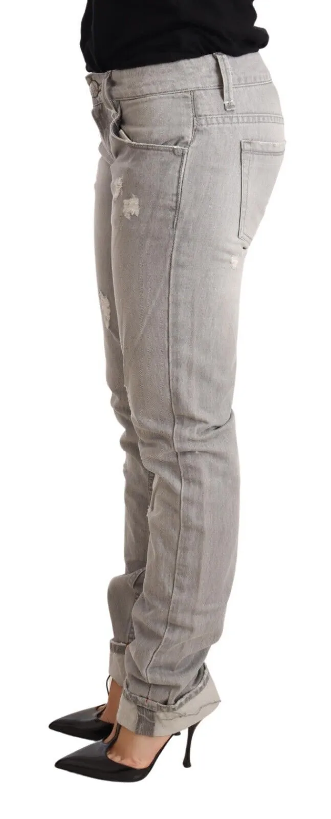 Acht  Tatte Cotton Slim Fit Folded Hem Women blue Women's Jeans