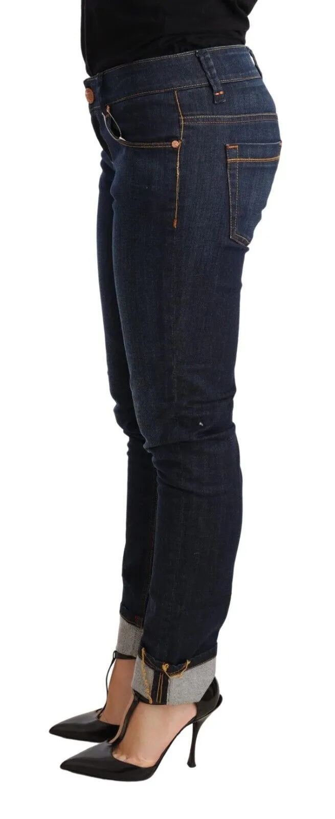 Acht  Washed Cotton Low Waist Skinny  Women Trouser Women's Jeans