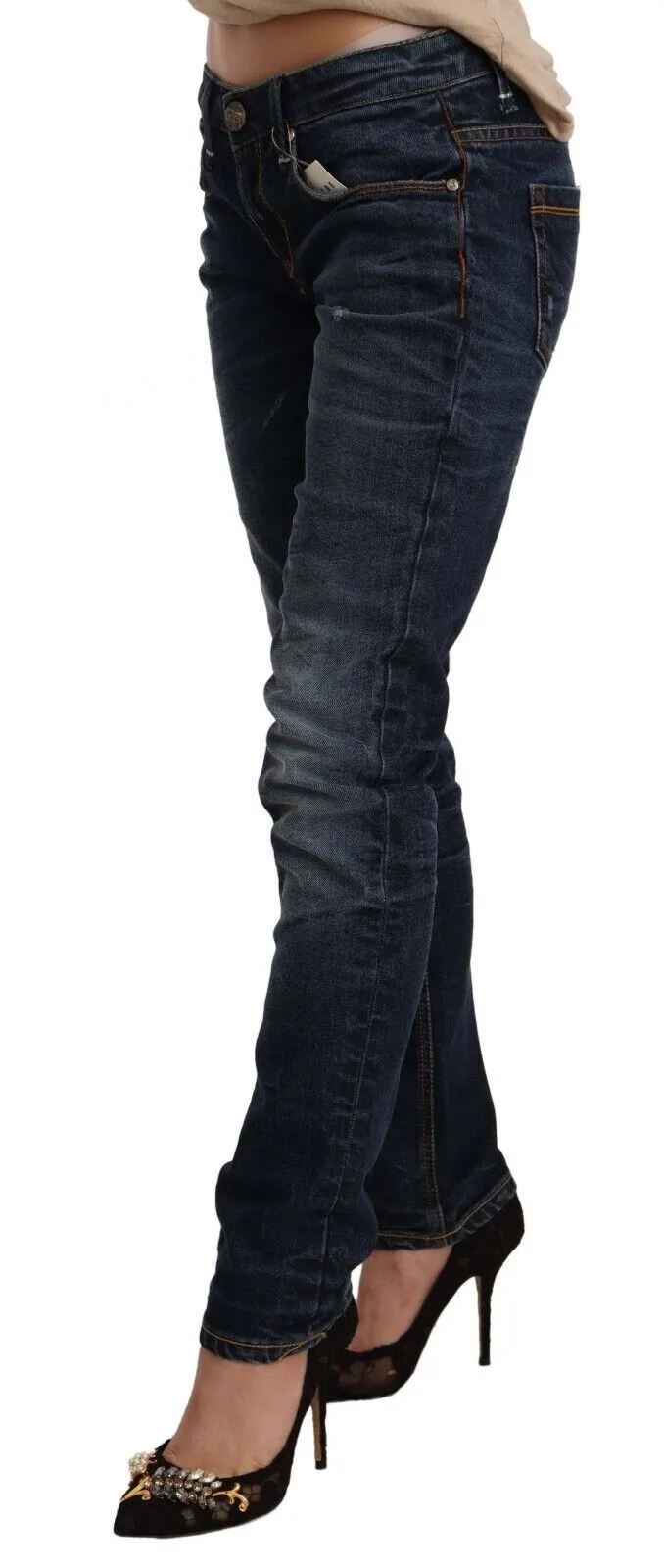 Acht  Washed Cotton Low Waist Skinny  Women's Jeans