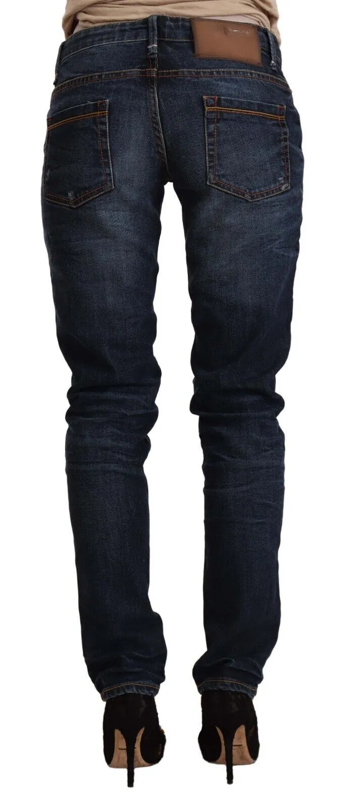 Acht  Washed Cotton Low Waist Skinny  Women's Jeans