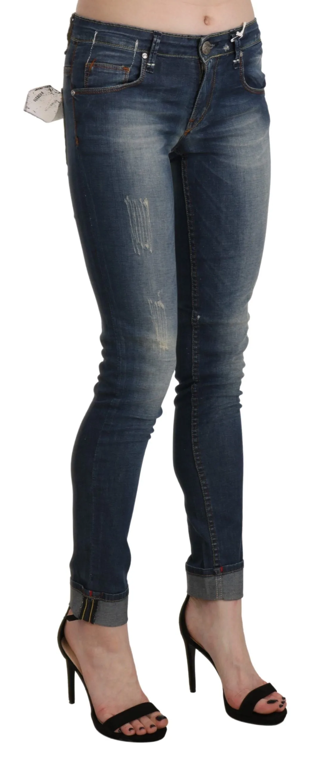 Acht  Washed Low Waist Skinny Cropped  Women's Trouser