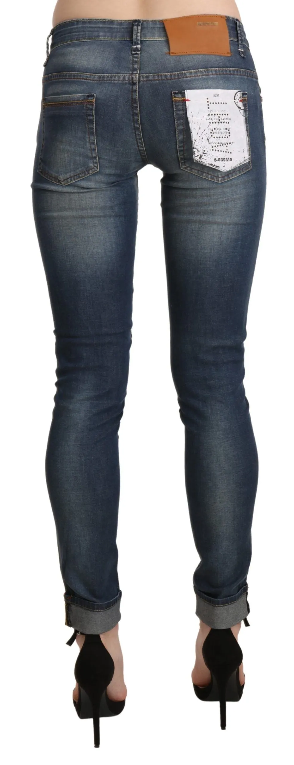 Acht  Washed Low Waist Skinny Cropped  Women's Trouser