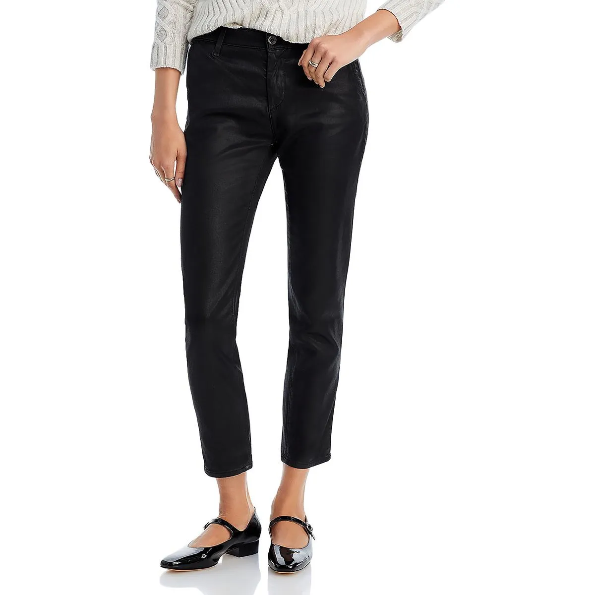 Adriano Goldschmied Womens Caden Solid Mid-Rise Classic Straight Jeans