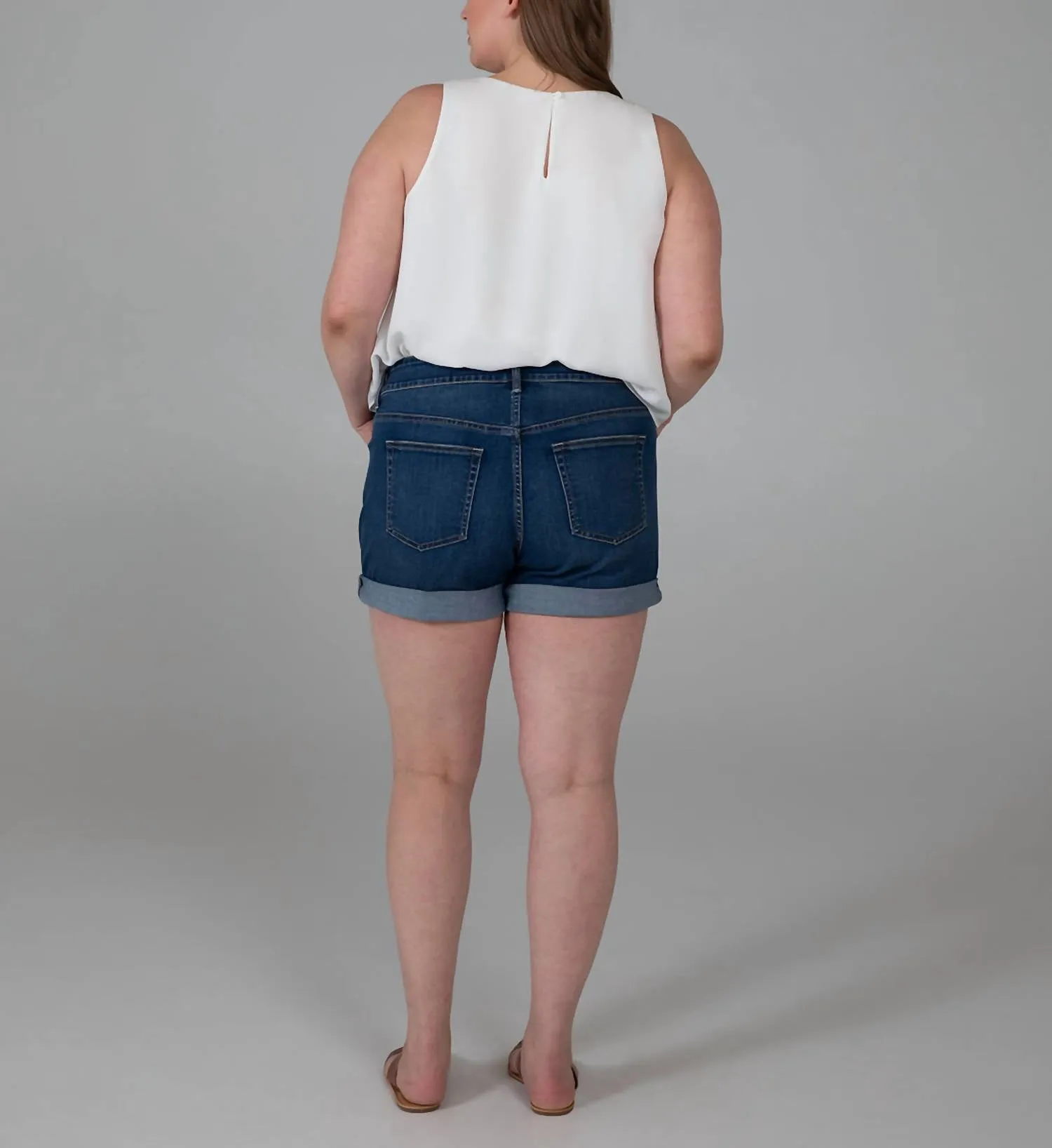 Alex Boyfriend Plus Short In Dark Indigo