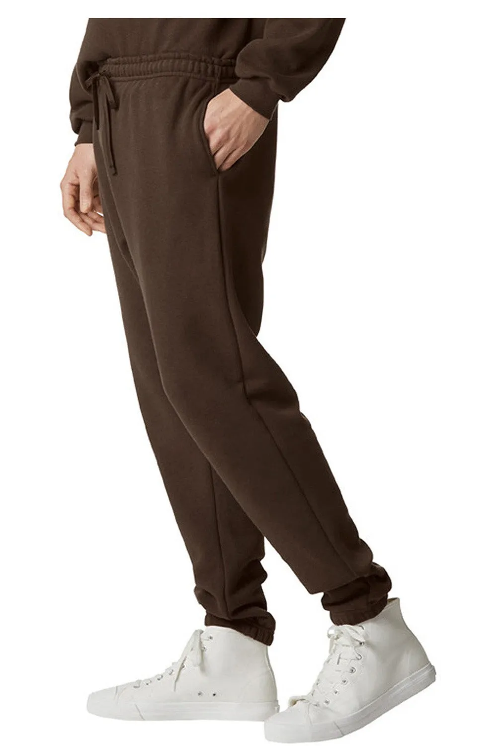 American Apparel Mens ReFlex Fleece Sweatpants w/ Pockets - Brown