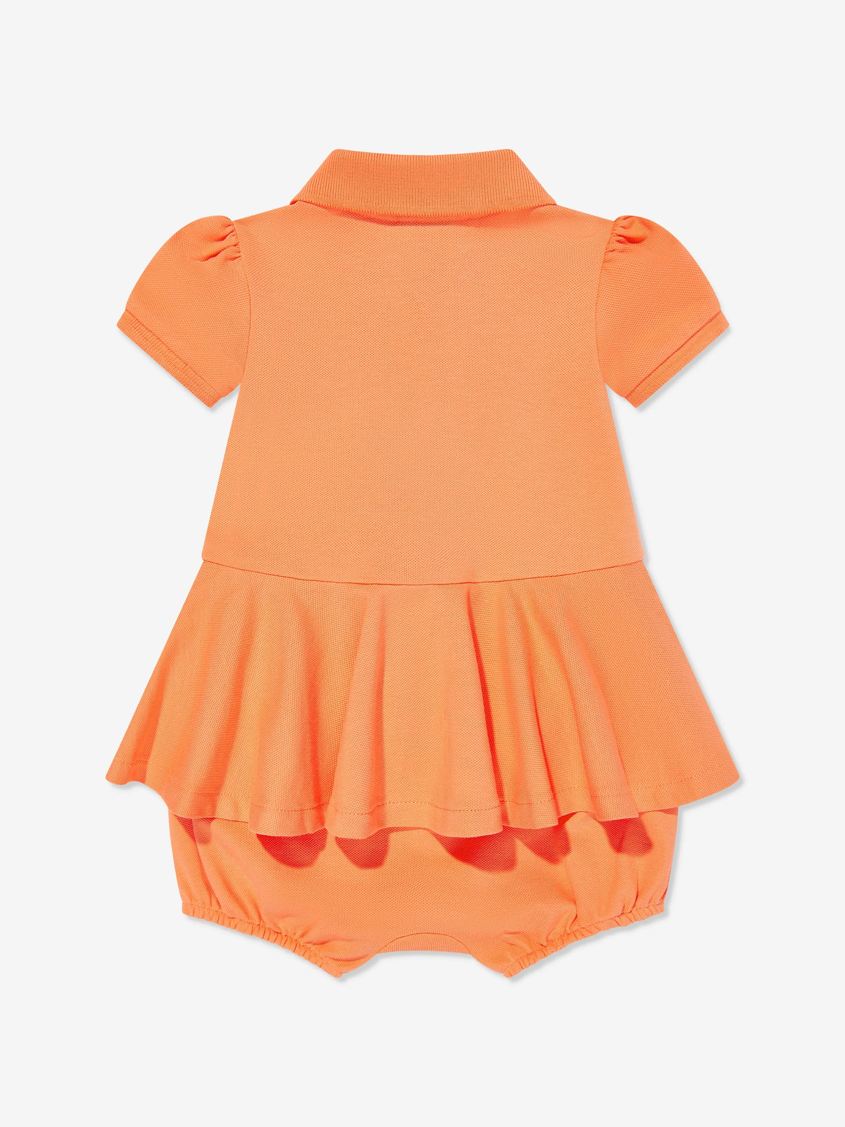 Baby Girls Peplum Romper in Orange