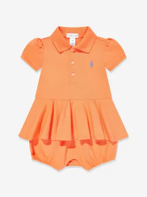 Baby Girls Peplum Romper in Orange