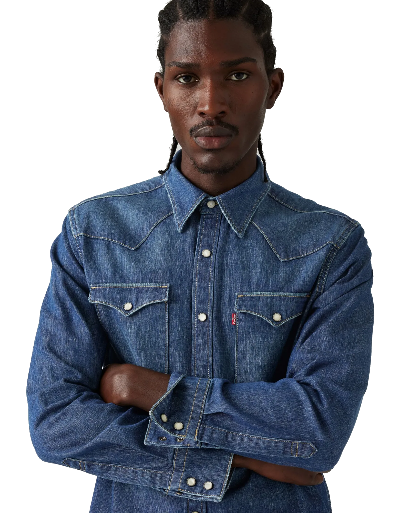 Barstow Standard Western Shirt in Riverside Dark Wash