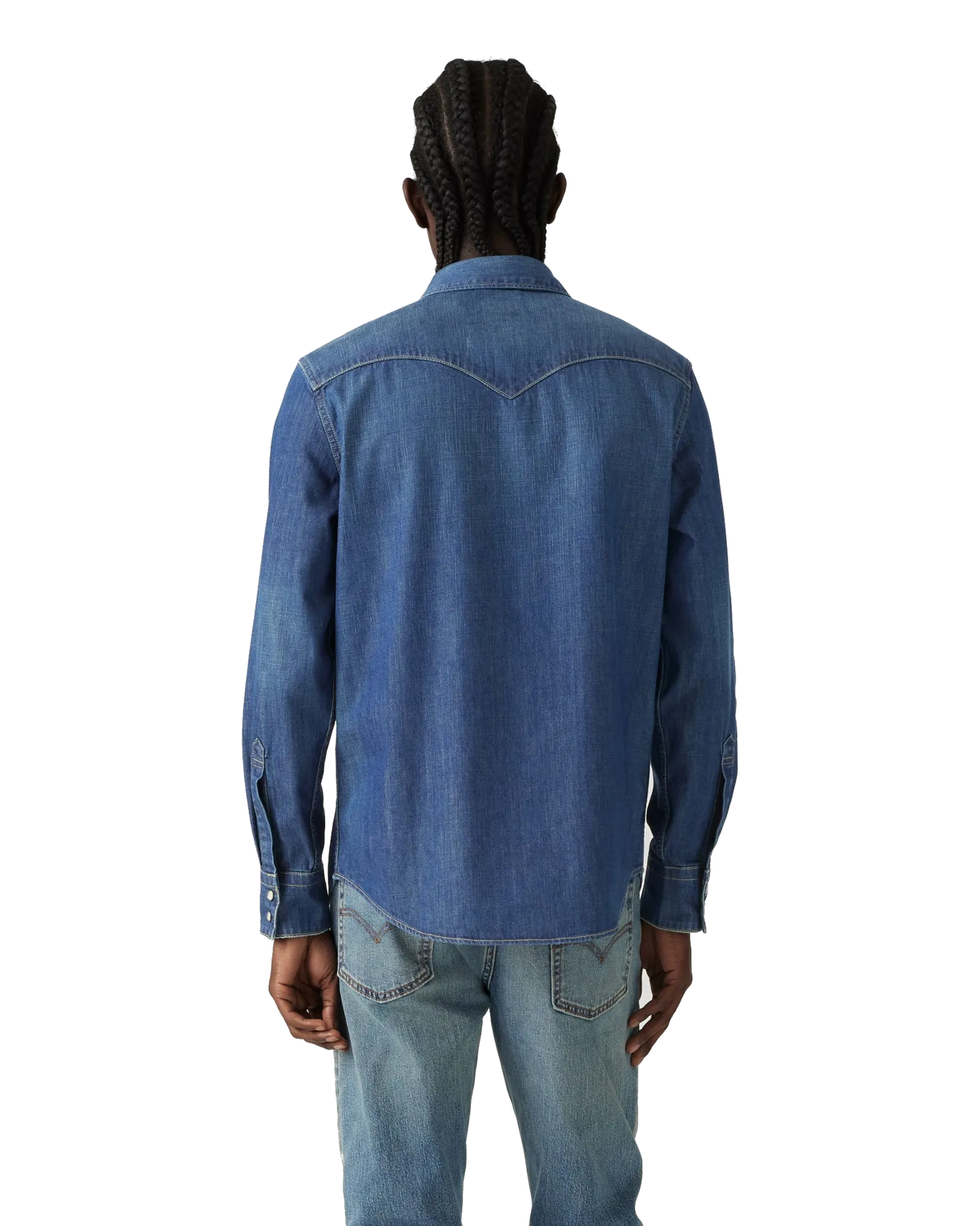 Barstow Standard Western Shirt in Riverside Dark Wash