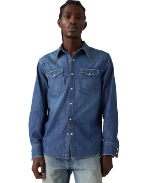 Barstow Standard Western Shirt in Riverside Dark Wash