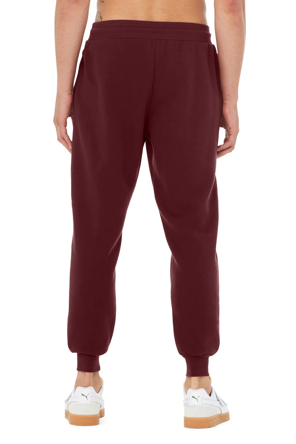 Bella   Canvas Mens Jogger Sweatpants w/ Pockets - Maroon