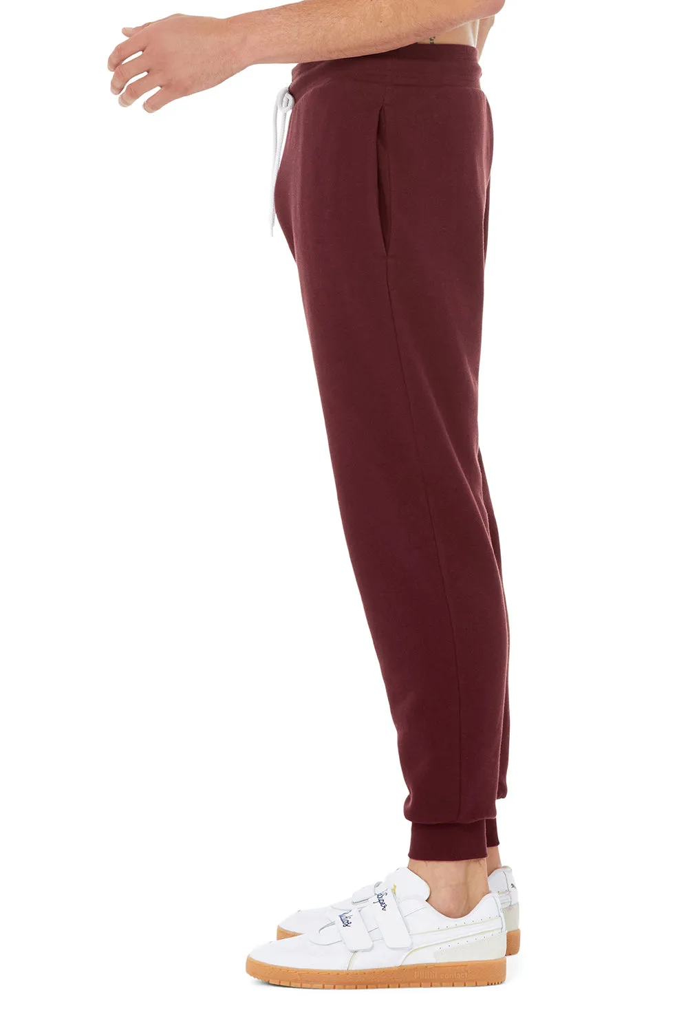 Bella   Canvas Mens Jogger Sweatpants w/ Pockets - Maroon