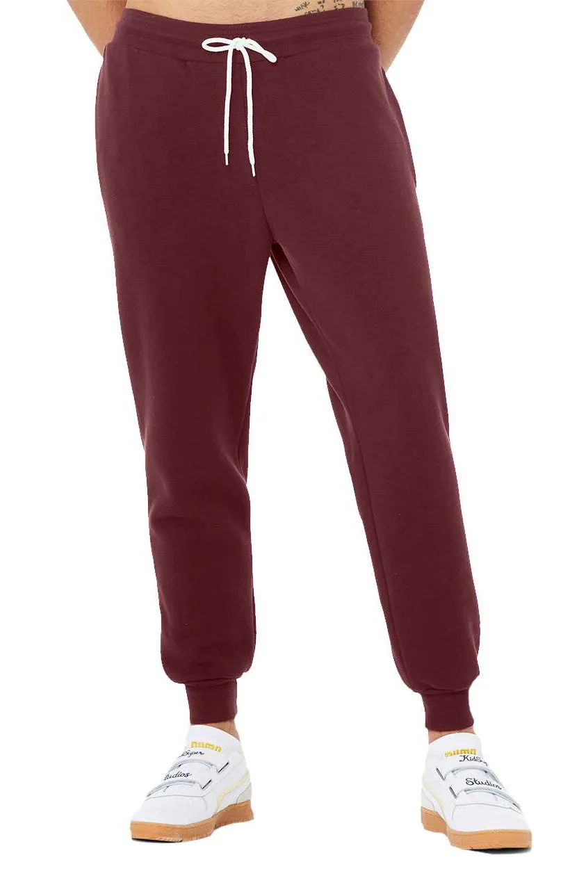 Bella   Canvas Mens Jogger Sweatpants w/ Pockets - Maroon