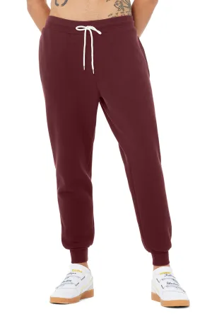 Bella   Canvas Mens Jogger Sweatpants w/ Pockets - Maroon