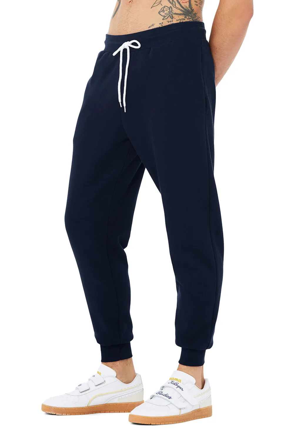 Bella   Canvas Mens Jogger Sweatpants w/ Pockets - Navy Blue