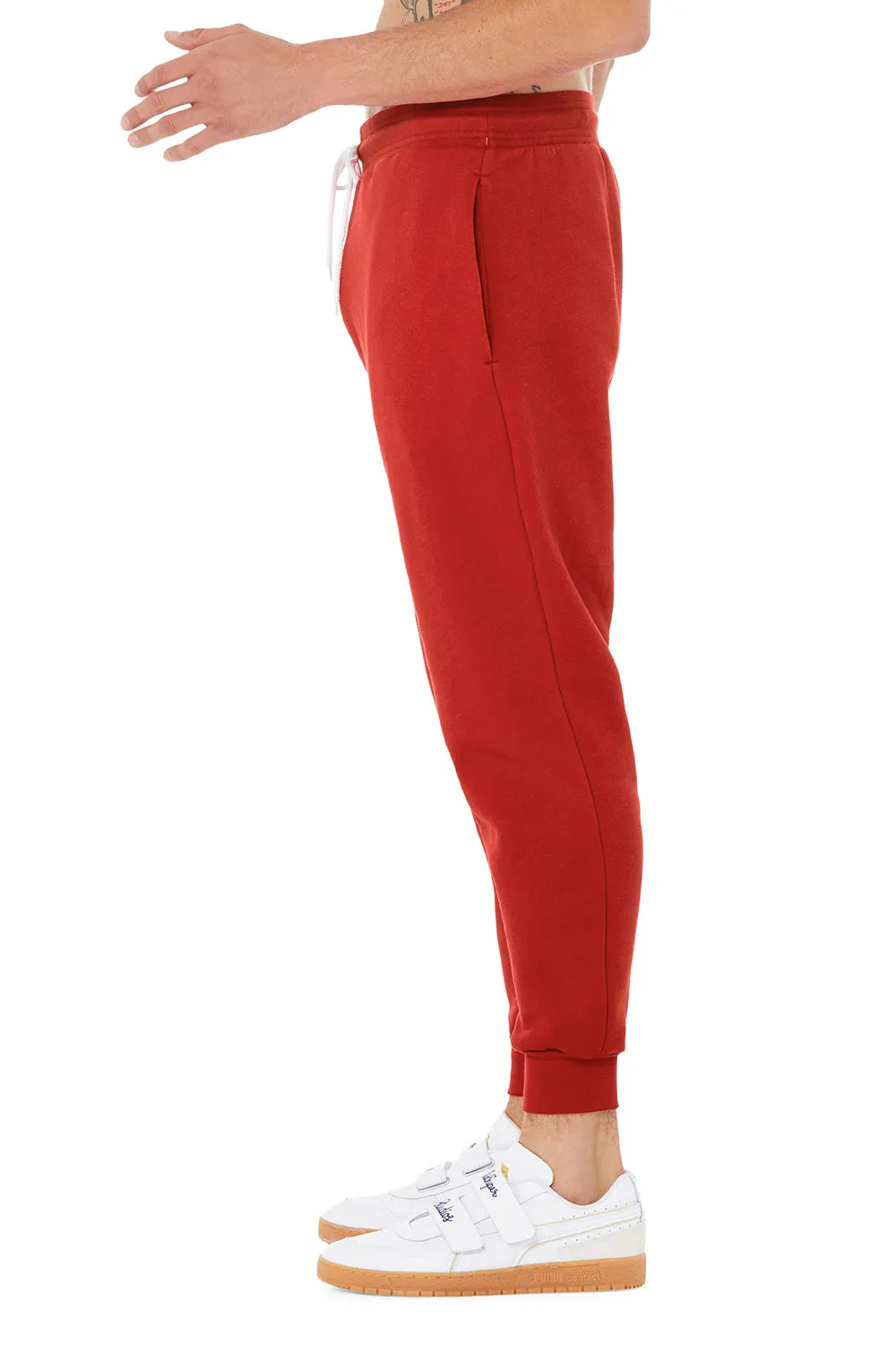 Bella   Canvas Mens Jogger Sweatpants w/ Pockets - Red