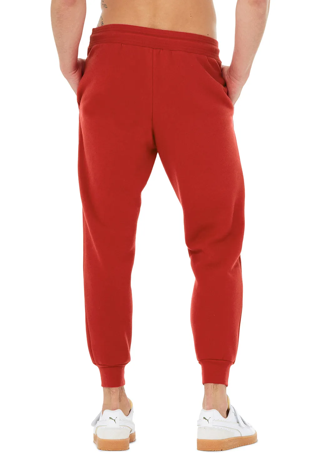 Bella   Canvas Mens Jogger Sweatpants w/ Pockets - Red