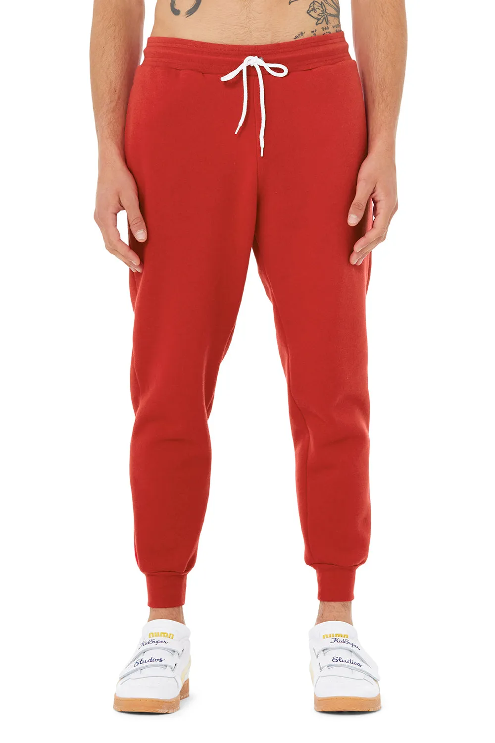 Bella   Canvas Mens Jogger Sweatpants w/ Pockets - Red