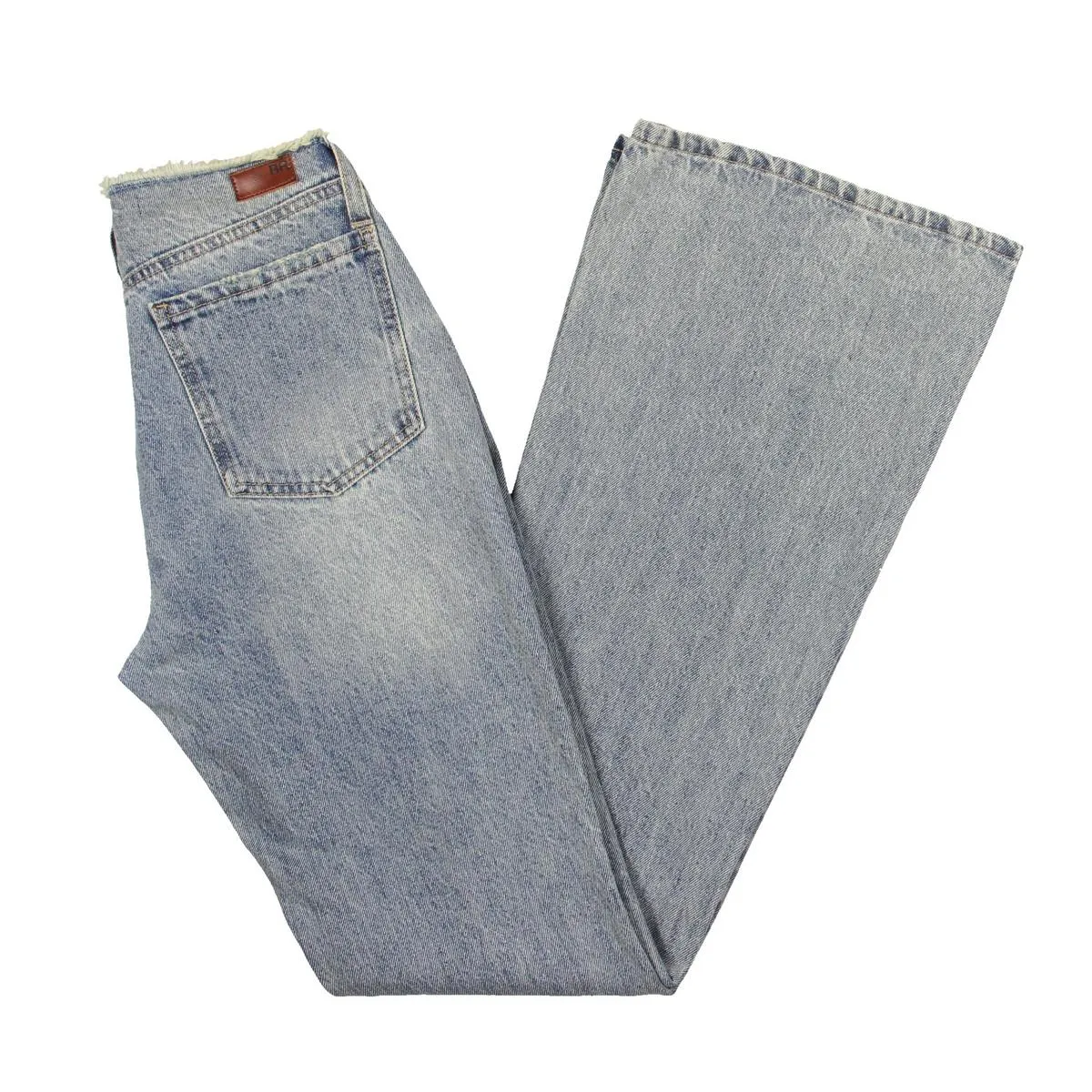 Blue Revival Womens Y2K Frayed Hem Denim Bootcut Jeans