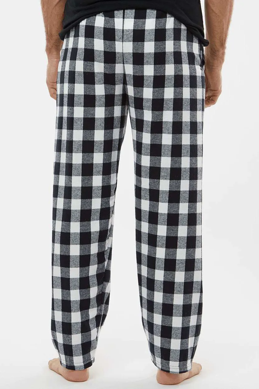 Boxercraft Mens Harley Flannel Pants w/ Pockets - Black/White Buffalo Plaid