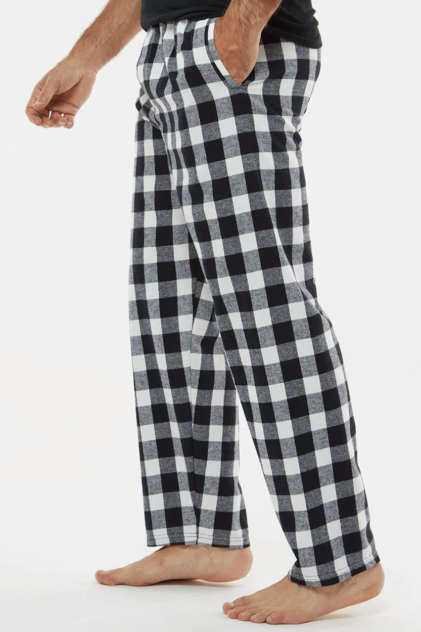 Boxercraft Mens Harley Flannel Pants w/ Pockets - Black/White Buffalo Plaid