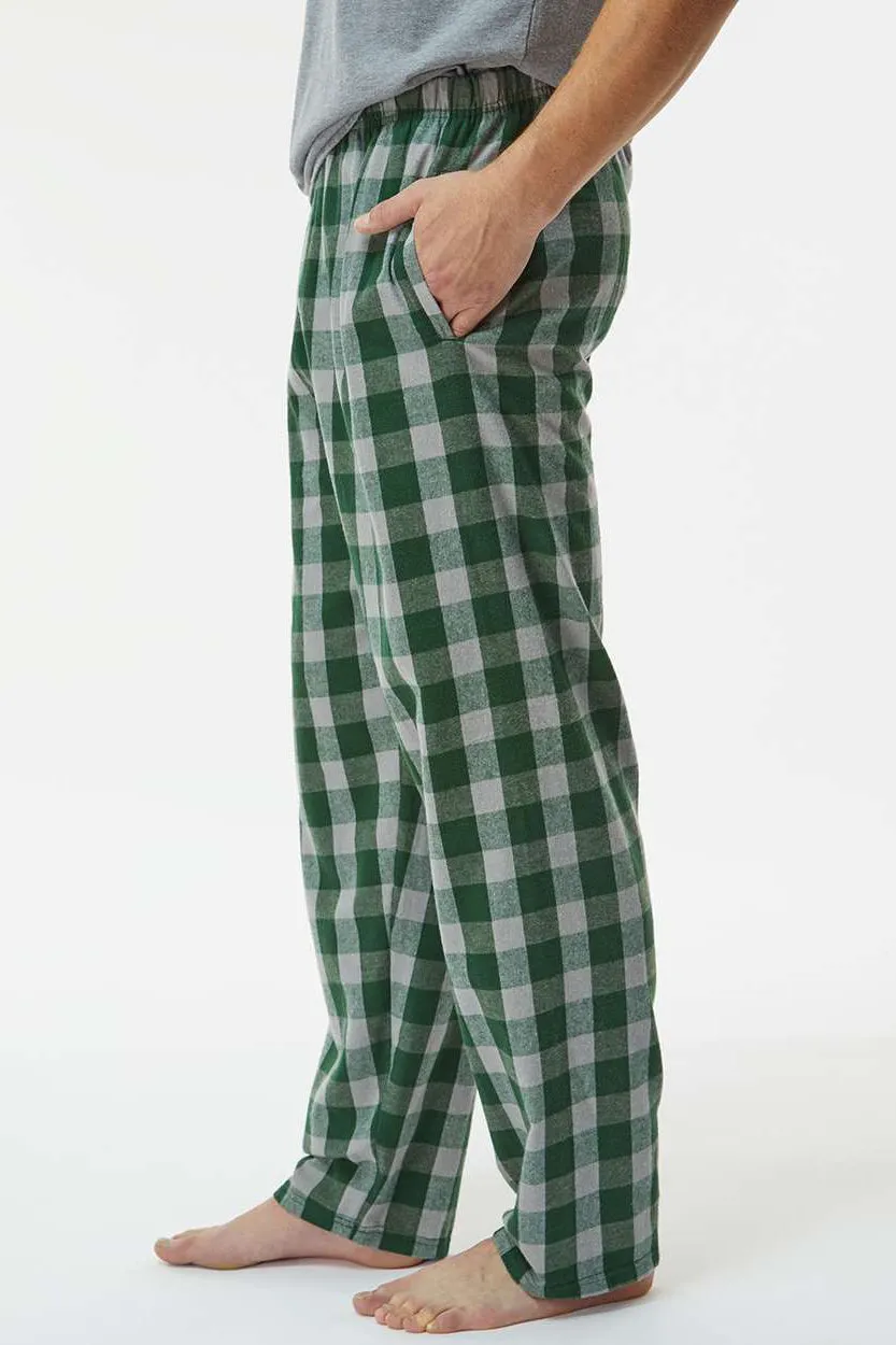 Boxercraft Mens Harley Flannel Pants w/ Pockets - Green/Oxford Grey Buffalo