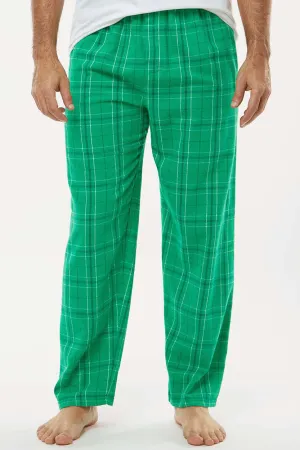 Boxercraft Mens Harley Flannel Pants w/ Pockets - Kelly Green Field Day Plaid