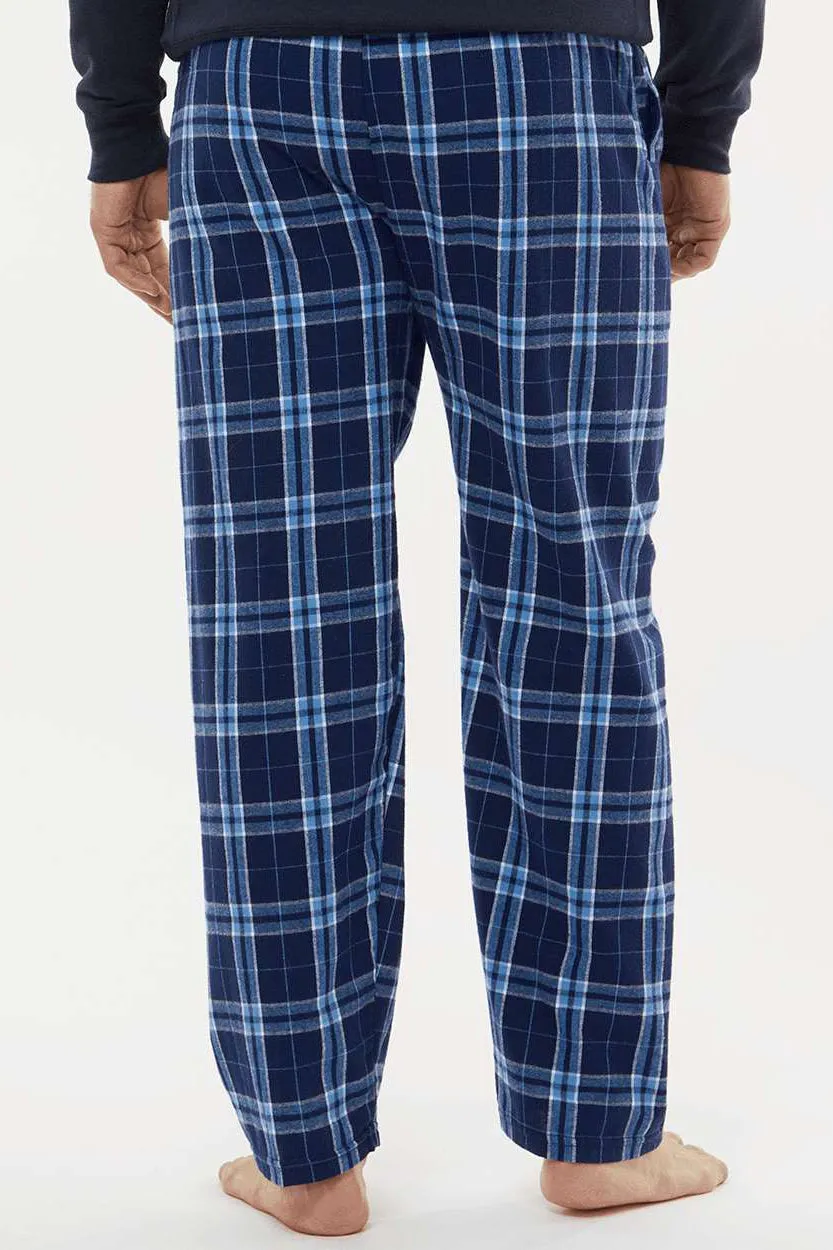 Boxercraft Mens Harley Flannel Pants w/ Pockets - Navy Blue/Columbia Blue
