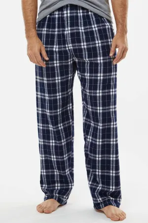 Boxercraft Mens Harley Flannel Pants w/ Pockets - Navy Blue/Silver Grey
