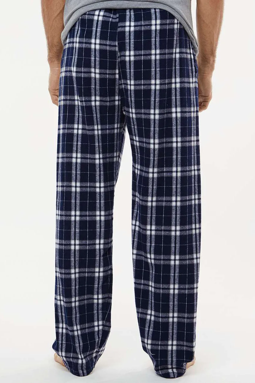 Boxercraft Mens Harley Flannel Pants w/ Pockets - Navy Blue/Silver Grey