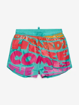 Boys Here Comes The Sun Swim Shorts in Green