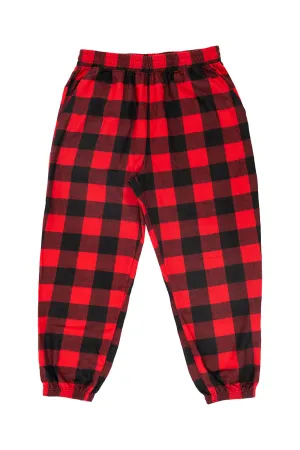 Burnside Mens Flannel Jogger Sweatpants w/ Pockets - Buffalo Plaid