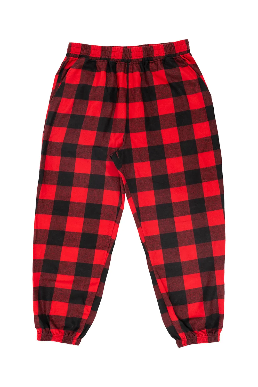 Burnside Mens Flannel Jogger Sweatpants w/ Pockets - Buffalo Plaid