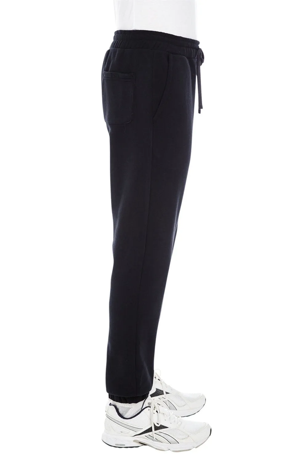Burnside Mens Fleece Jogger Sweatpants w/ Pockets - Black