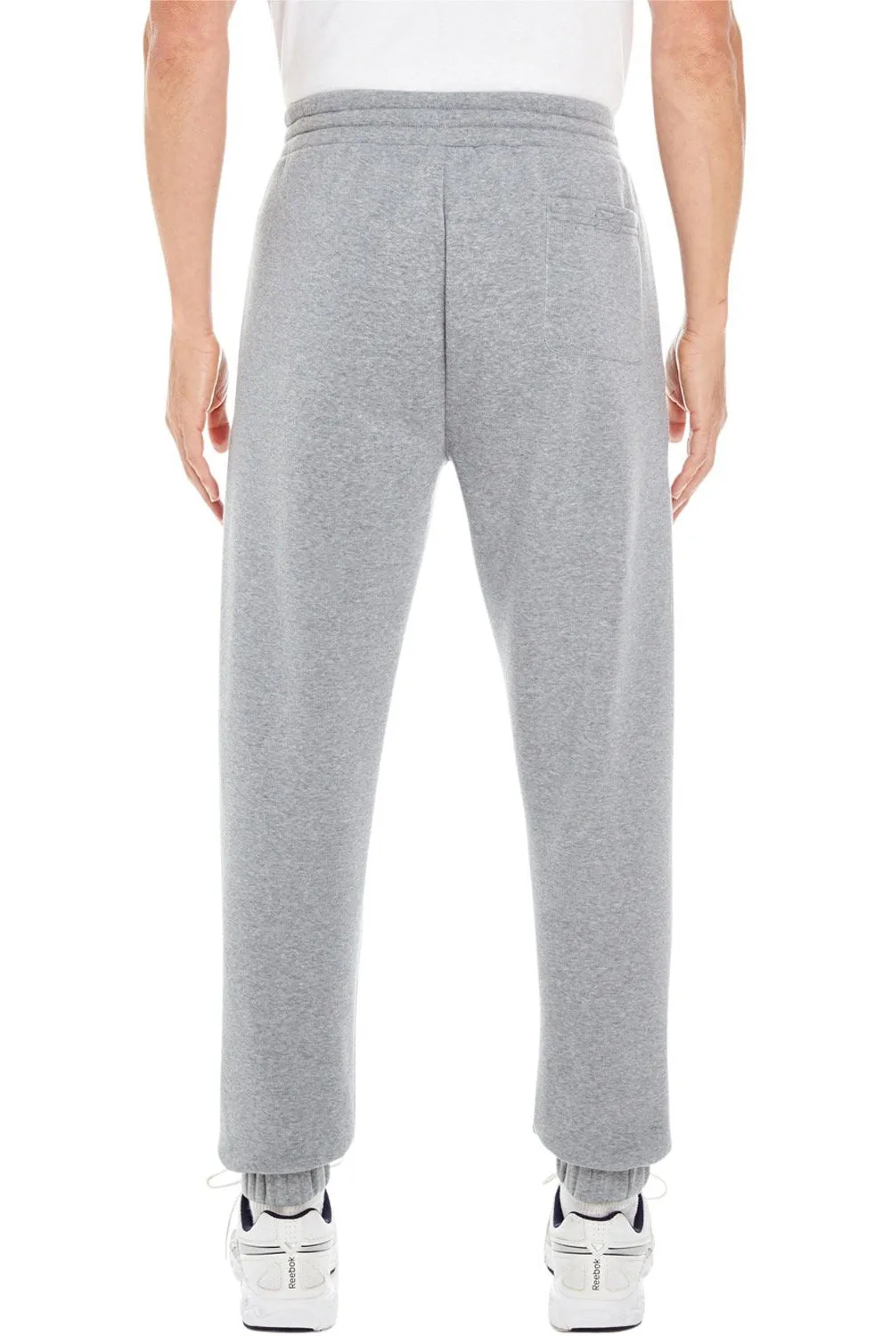 Burnside Mens Fleece Jogger Sweatpants w/ Pockets - Heather Grey