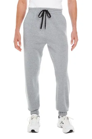 Burnside Mens Fleece Jogger Sweatpants w/ Pockets - Heather Grey