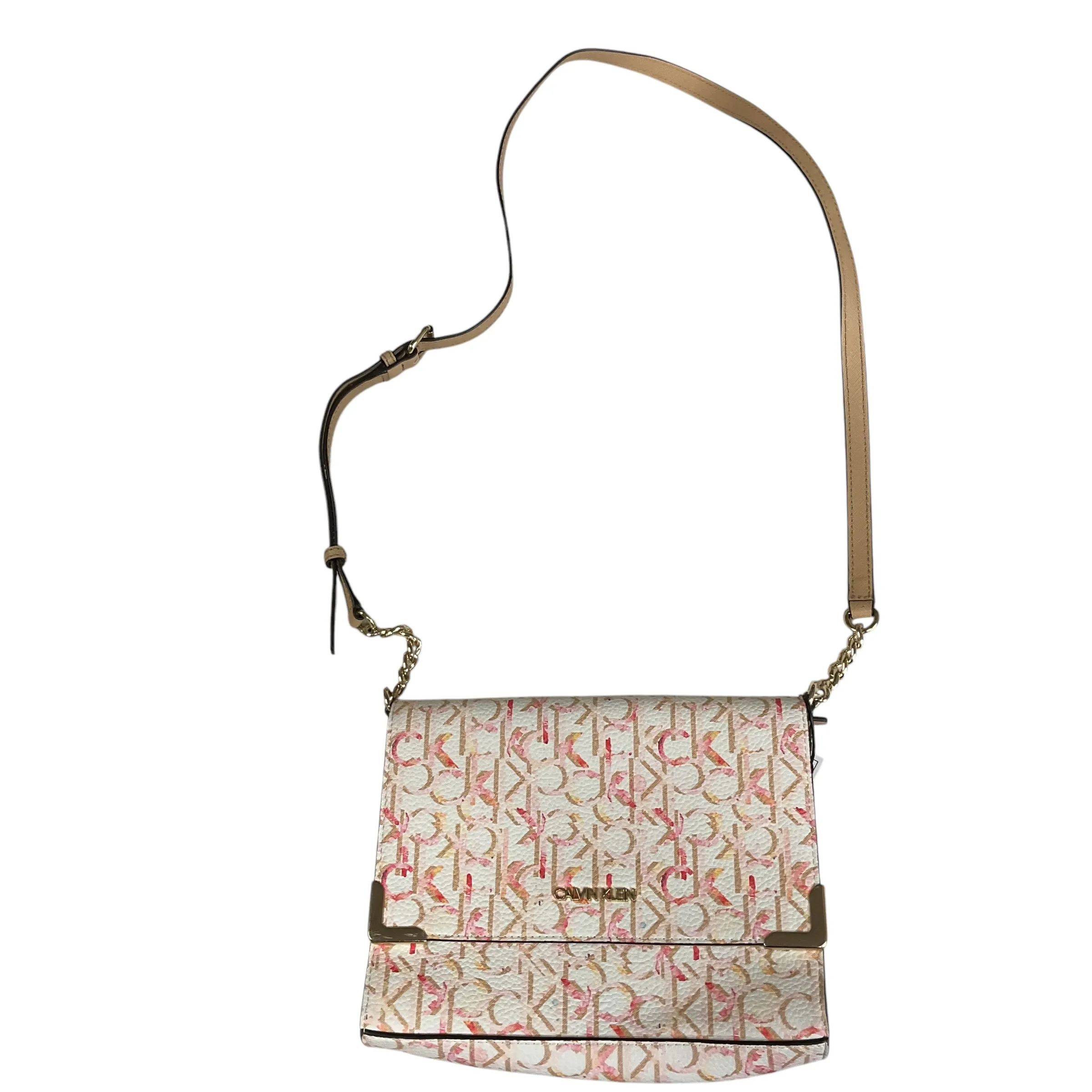 Calvin Klein Handbags Crossbody By Calvin Klein In Pink & Tan, Size:Medium