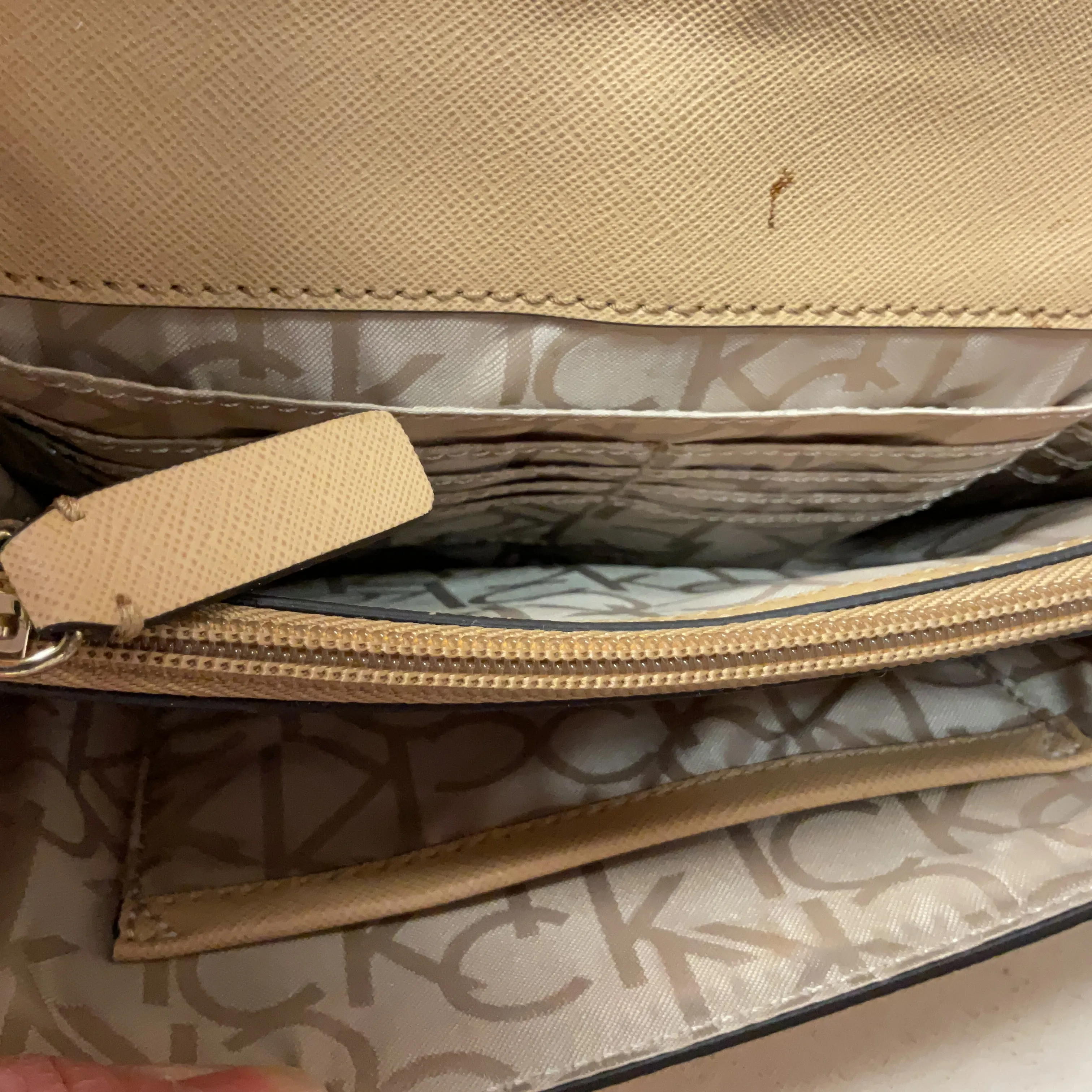 Calvin Klein Handbags Crossbody By Calvin Klein In Pink & Tan, Size:Medium