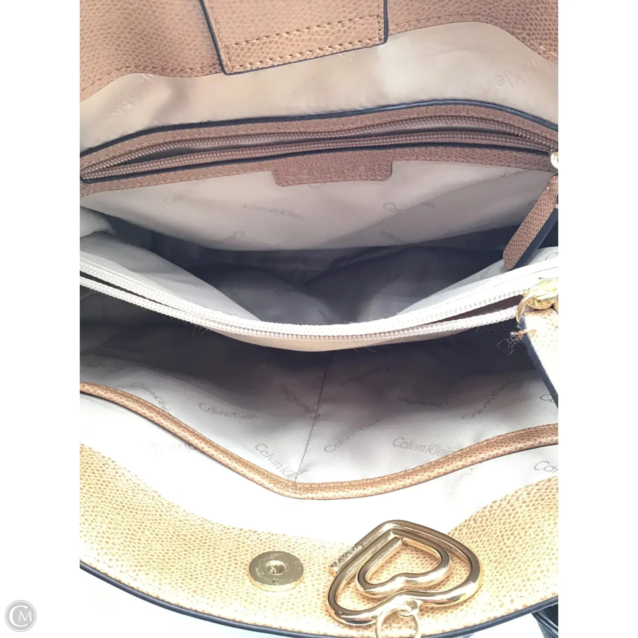 Calvin Klein Handbags Handbag Leather By Calvin Klein, Size: Large