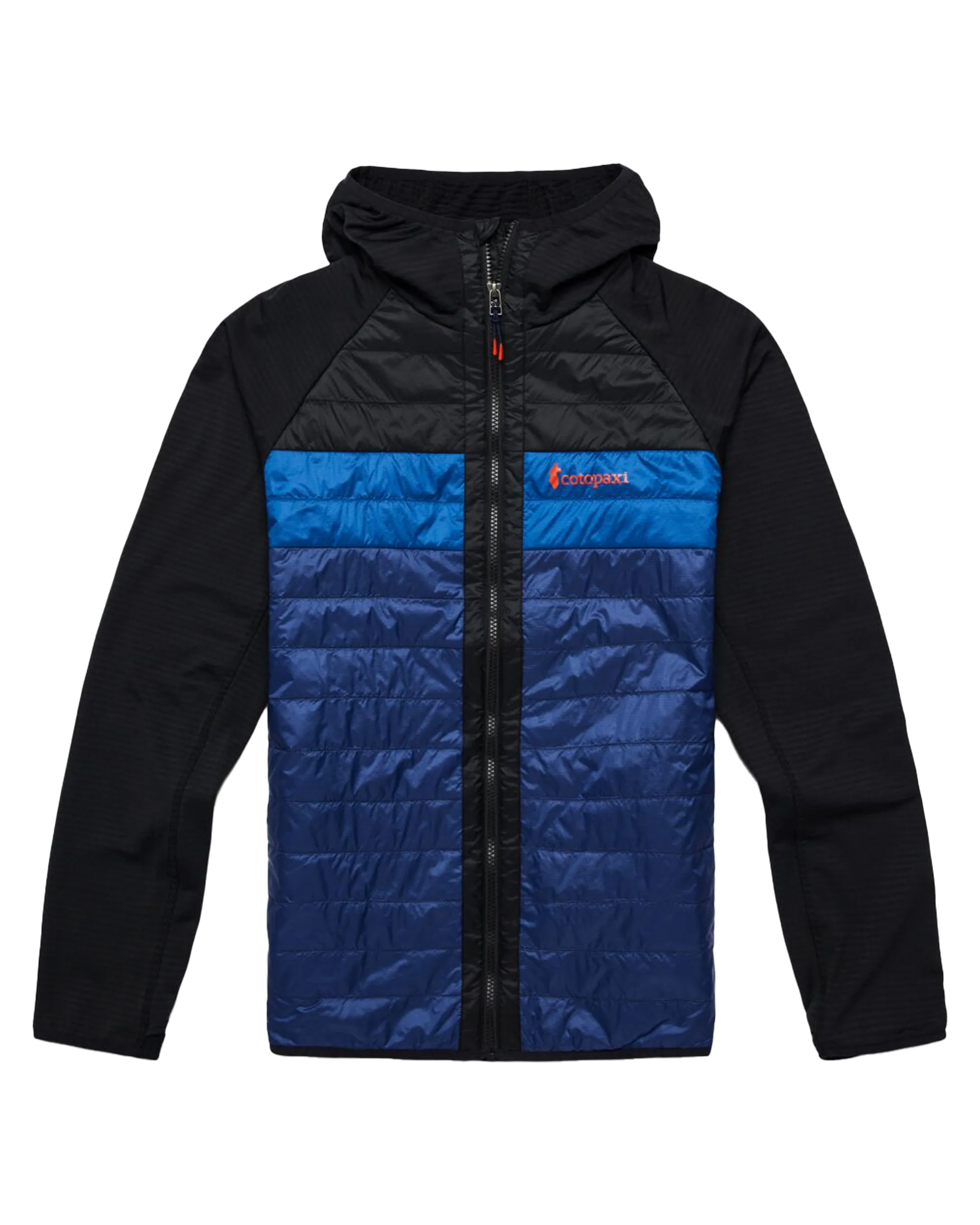 Capa Hybrid Insulated Hooded Jacket in Black & Maritime