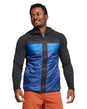 Capa Hybrid Insulated Hooded Jacket in Black & Maritime