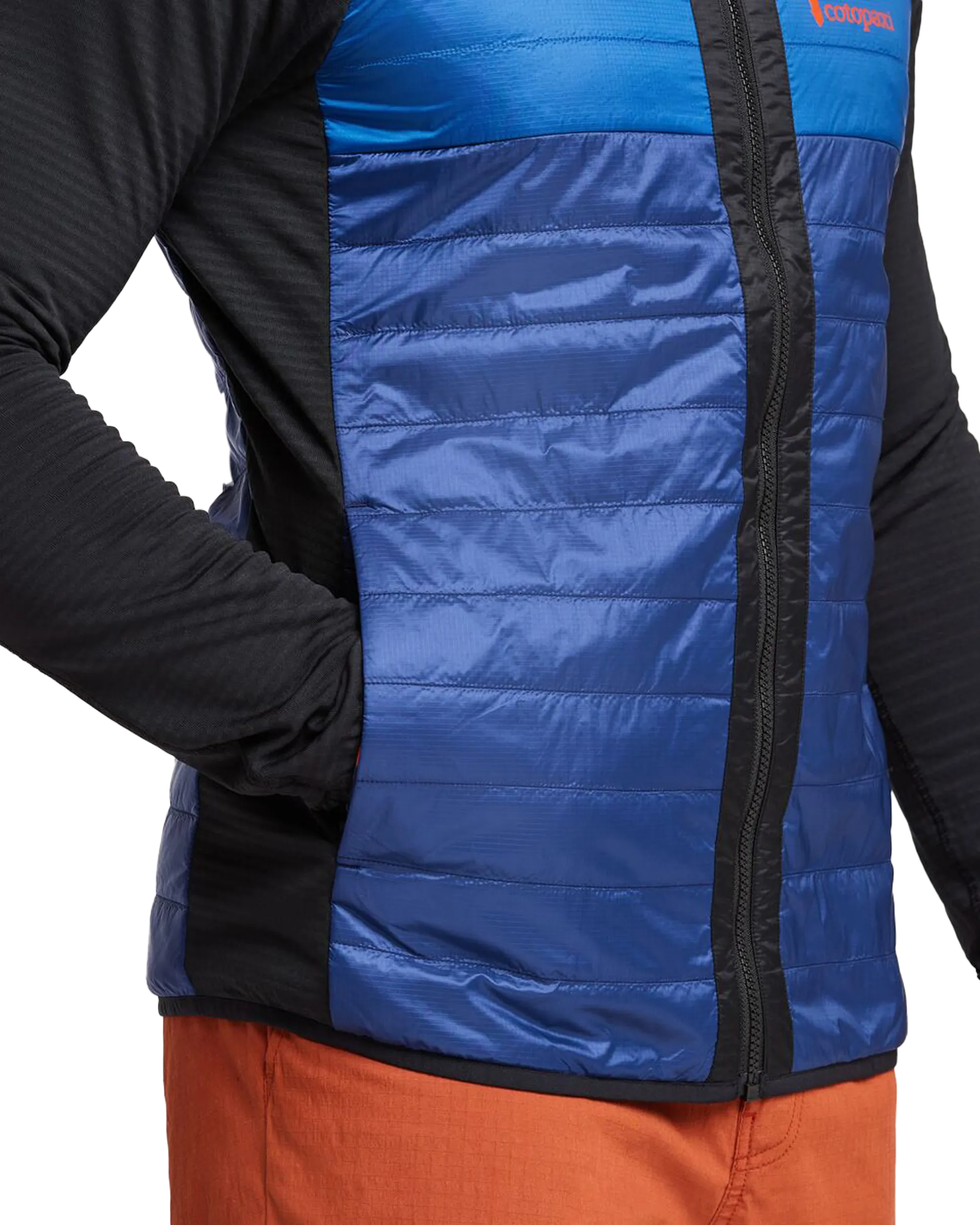 Capa Hybrid Insulated Hooded Jacket in Black & Maritime