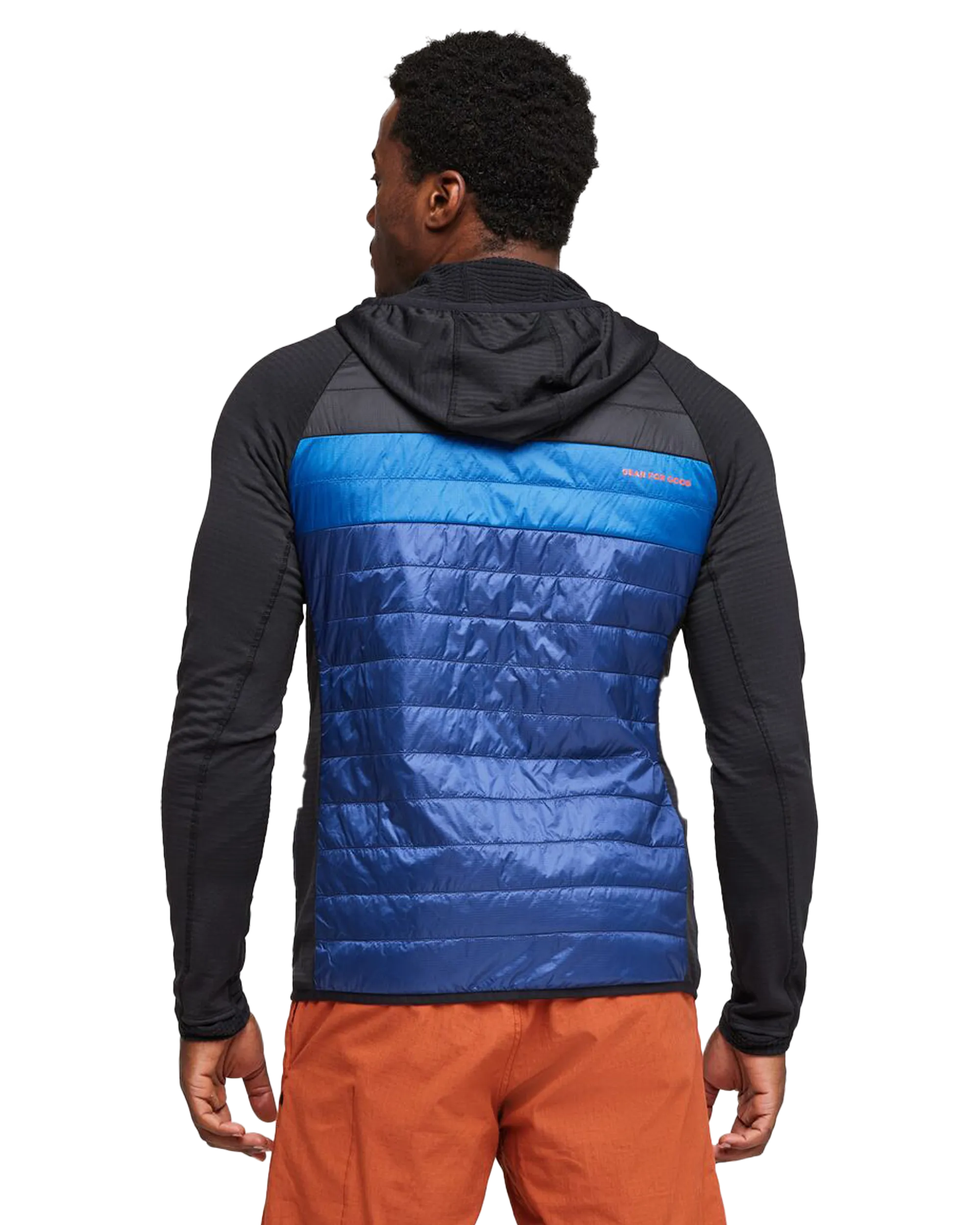 Capa Hybrid Insulated Hooded Jacket in Black & Maritime