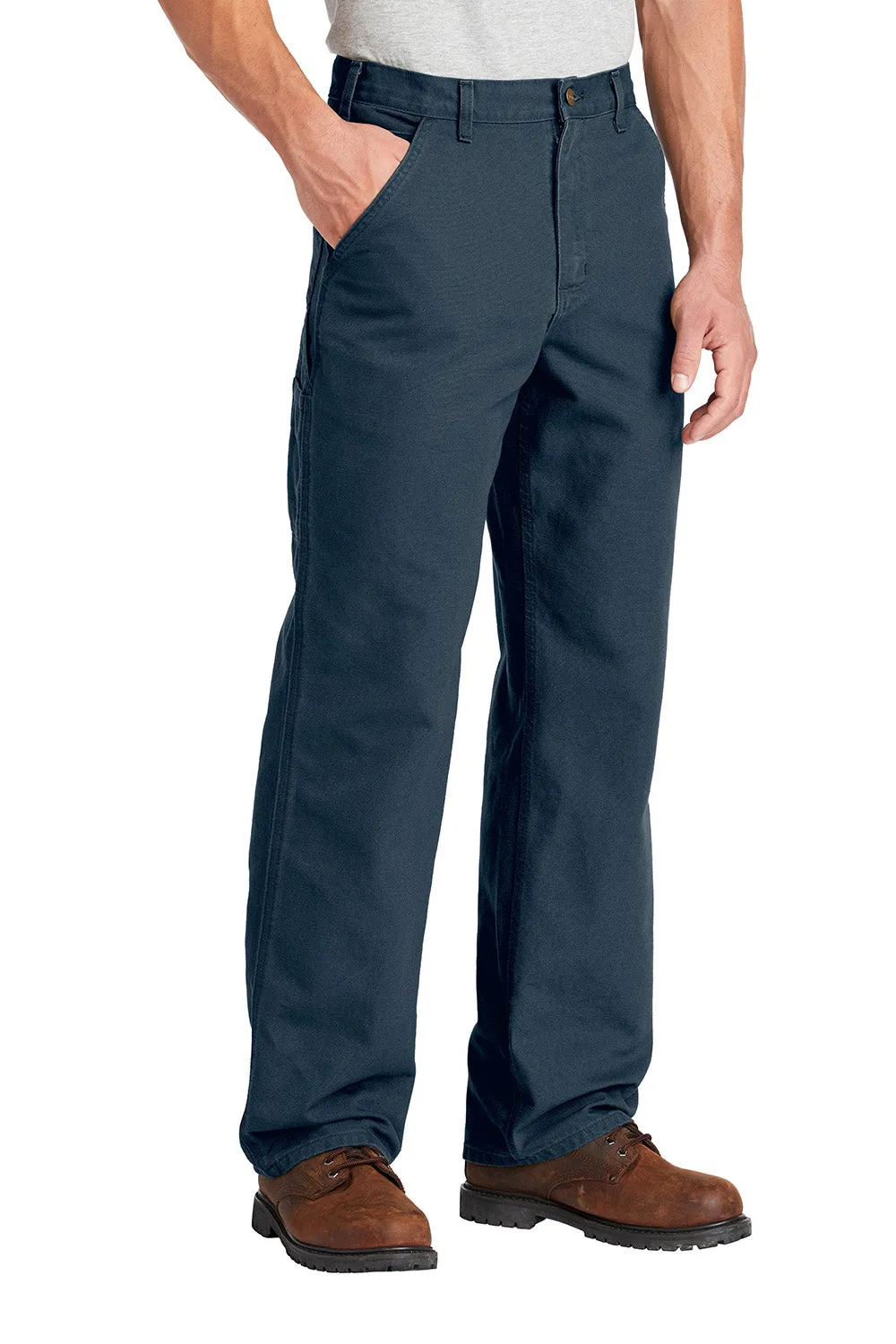 Carhartt Mens Washed Duck Work Dungarees w/ Pockets - Midnight Navy Blue