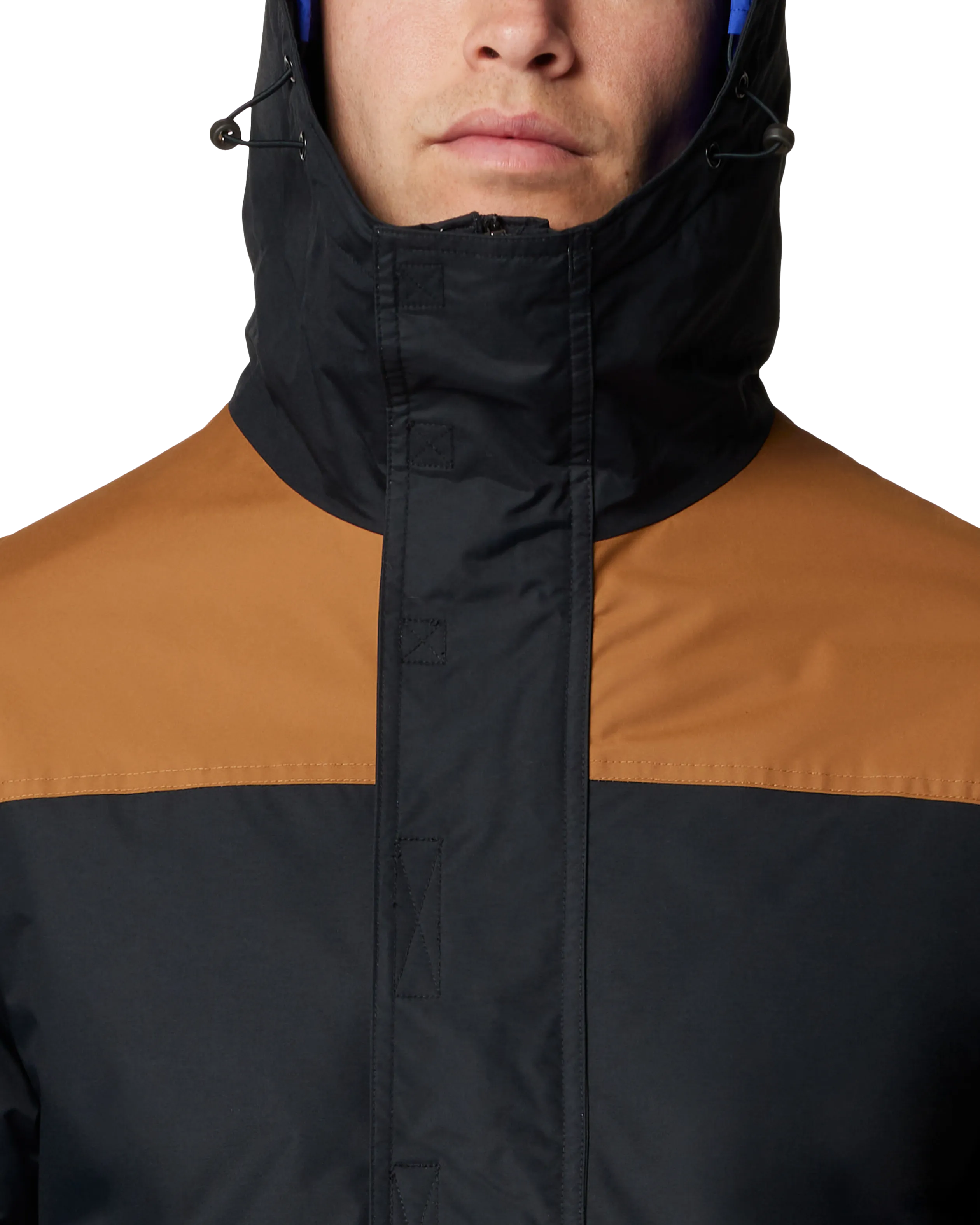 Challenger II Insulated Jacket in Black & Camel Brown