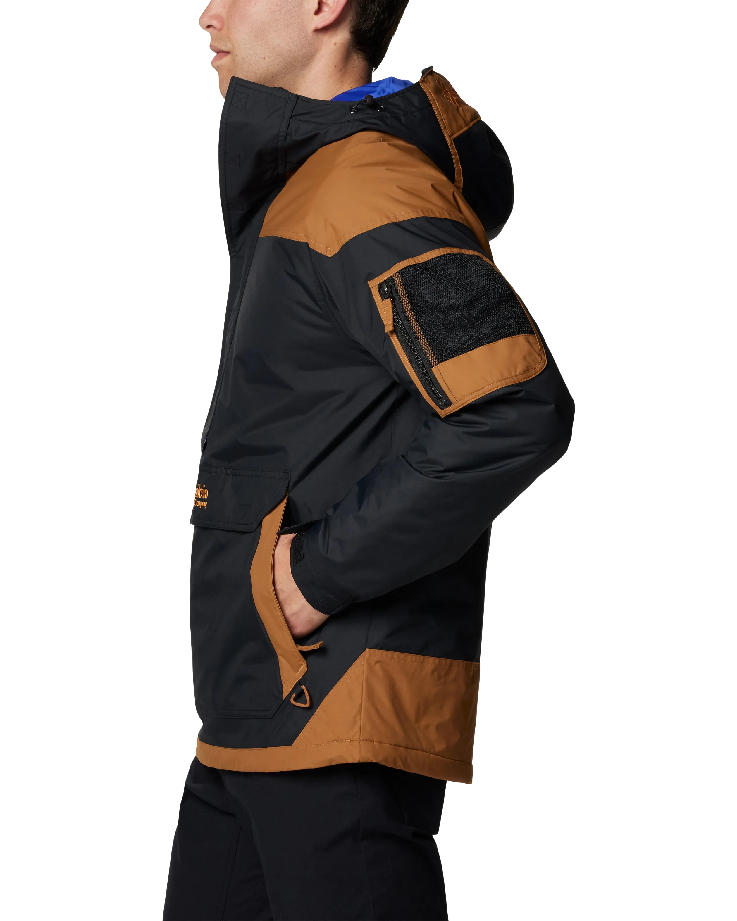 Challenger II Insulated Jacket in Black & Camel Brown