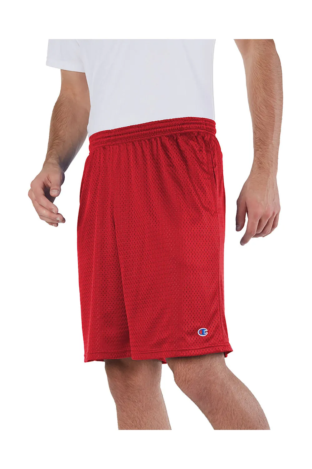 Champion Mens Mesh Shorts w/ Pockets - Scarlet Red